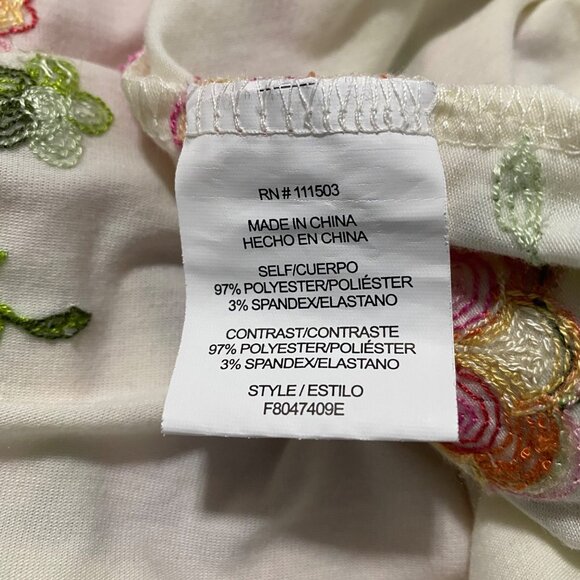 Figueroa & Flower Shirt Dress L Floral Embroidered Boho Resort Cottagecore Flowy - Picture 4 of 9